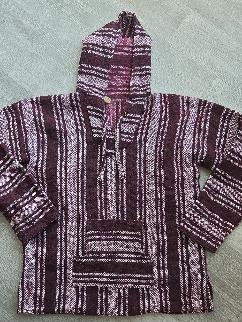 Baja Hoodie in Burgundy and Light Pink